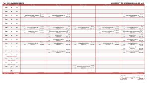 Class Schedule - Fall 2021