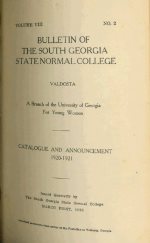 Bulletin of the South Georgia State Normal College: March 1920 Volume VIII No.2