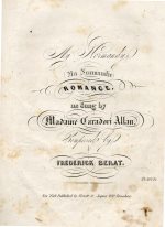 My Normandy: Ma Normandie, Romance as Sung by Madame Caradori Allan, Composed by Frederick Berat