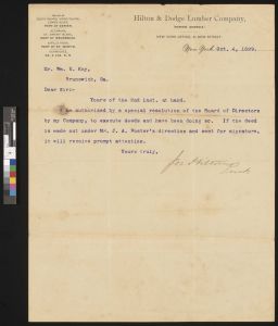 Correspondence to execute deeds, Glynn County, 1899