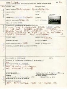 Georgia Architectural and Historic Properties Survey of Washington St., Rebecca, Turner County, Ga., March 1981