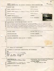 Georgia Architectural and Historic Properties Survey of Academy Ave., Sycamore, Turner County, Ga., 1981