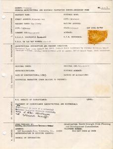 Georgia Architectural and Historic Properties Survey of Academy Ave., Sycamore, Turner County, Ga., 1981