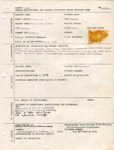 Georgia Architectural and Historic Properties Survey of Dickey St., Sycamore, Turner County, Ga., 1981