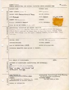 Georgia Architectural and Historic Properties Survey of Dickey St., Sycamore, Turner County, Ga., 1981