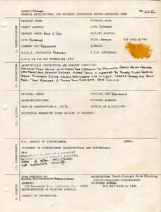 Georgia Architectural and Historic Properties Survey of Unknown [3], Sycamore, Turner County, Ga., 1981