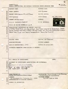 Georgia Architectural and Historic Properties Survey of Unknown [4], Sycamore, Turner County, Ga., 1981