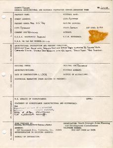 Georgia Architectural and Historic Properties Survey of Unknown [6], Sycamore, Turner County, Ga., 1981