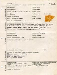 Georgia Architectural and Historic Properties Survey of Unknown [7], Sycamore, Turner County, Ga., 1981