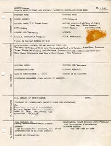 Georgia Architectural and Historic Properties Survey of Unknown [8], Sycamore, Turner County, Ga., 1981