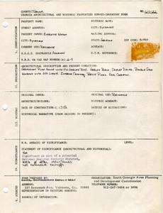 Georgia Architectural and Historic Properties Survey of Unknown [9], Sycamore, Turner County, Ga., 1981