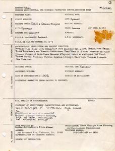 Georgia Architectural and Historic Properties Survey of Unknown [10], Sycamore, Turner County, Ga., 1981