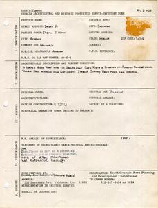 Georgia Architectural and Historic Properties Survey of Dasher St. [8], Sycamore, Turner County, Ga., 1981
