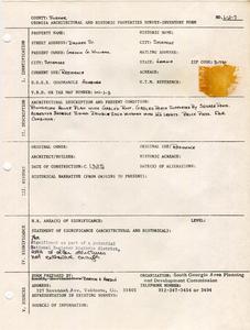 Georgia Architectural and Historic Properties Survey of Dasher St. [5], Sycamore, Turner County, Ga., 1981