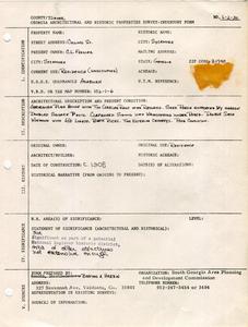 Georgia Architectural and Historic Properties Survey of Collins St. [1], Sycamore, Turner County, Ga., 1981