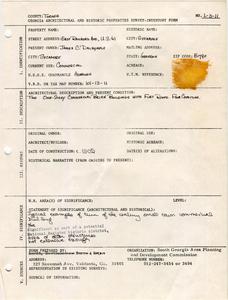 Georgia Architectural and Historic Properties Survey of East Railroad Ave. [2], U.S. 41, Sycamore, Turner County, Ga., 1981