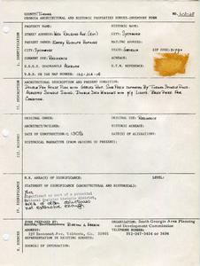 Georgia Architectural and Historic Properties Survey of West Railroad Ave. (ext.) [1], Sycamore, Turner County, Ga., 1981