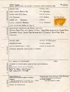 Georgia Architectural and Historic Properties Survey of Mattie Ave. [15], Sycamore, Turner County, Ga., 1981
