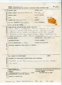 Georgia Architectural and Historic Properties Survey of Rural [285] Southeast Brooks Co., Valdosta, Ga. December 1980.