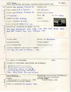 Georgia Architectural and Historic Properties Survey of Quitman Finance Co., 210 E. Screven, Quitman, Brooks County, Ga., 1981