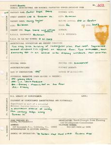 Georgia Architectural and Historic Properties Survey of Carter Department Store, 205 E. Screven St., Quitman, Brooks County, Ga., 1981