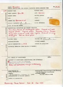 Georgia Architectural and Historic Properties Survey of Morven [037] Gin St. Quitman, Ga. December 1980