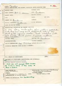 Georgia Architectural and Historic Properties Survey of Quitman [496] 309 S. Warren, Valdosta, Ga. December 1980