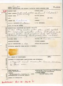 Georgia Architectural and Historic Properties Survey of Rural (Pidcock) [222] South west section of the county, Quitman, Ga. December 1980