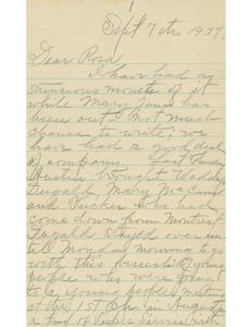 Letter to Strickland, Rosa From Hill, Annie Lee, September 7, 1937