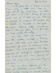 Letter to Leona Strickland from Dugald Hudson, May 13, 1945