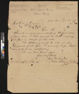 Correspondence regarding deed, Wayne County, 1899