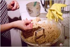 Frances Golivesky makes chopped liver for the family Passover Seder
