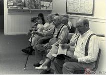 former song leader and singing school teacher Silas Lee center
