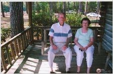 George McCranie III and his wife Jean Purvis McCranie at the McCranie Turpentine Still site log house