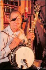 CE Pullen of Boston with his hand-crafted banjo
