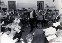 Phillip Reeves leads at  Sacred Harp Sing