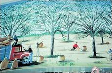 Sign painter Curtis Everett of Donalsonville depicts a South Georgia pecan harvest