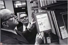 Clayton Hackaby and John Haxford, Odum Library,  March 16, 1983