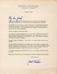 Letter to Campaign supporters.