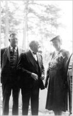Eleanor Roosevelt meets dignitaries at dedication of the Library