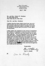 Goodman--Condolences from well-known people, 1964 (Carolyn Goodman papers, 1964-2000; Historical Society Library Microforms Room, Micro 482, Reel 2, Segment 2)