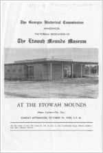 Program for the dedication of the Etowah Mounds Museum, Bartow County, Georgia, 1958 October