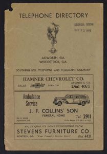 Acworth/Woodstock City Directory, 1949
