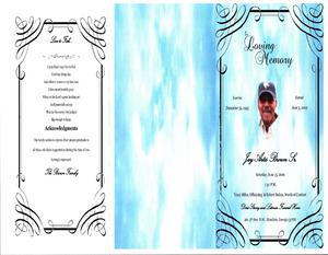 “In Loving Memory, Sunrise December 31, 1945, Sunset June 5, 2019, Jay Artis Brown, Sr., Saturday, June 15, 2019, 1:30 p.m., Tracy Miles, officiating & Robert Stokes, words of comfort, Doris Strong and Litman Funeral Home, 201 5th Ave. NW, Moultrie, Georgia 31768”