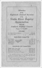 Minutes of the Notla River Baptist Association, Blairsville, Georgia, 1942