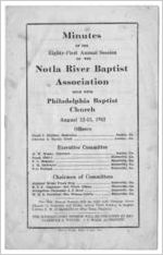 Minutes of the Notla River Baptist Association, Blairsville, Georgia, 1943