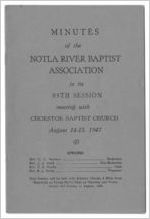 Minutes of the Notla River Baptist Association, Blairsville, Georgia, 1947