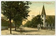 Elizabeth Street and Baptist Church, Waycross, Ga. (Valentine and Sons Publishing Co., printed in Great Britain)(ca. 1909)