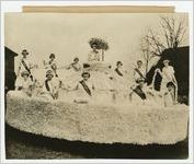 Photograph of Young Women, Beauty Queens on a Float Representing Wheel of Peach Industry at Peach Festival, Fort Valley, Peach County, Georgia, 1924