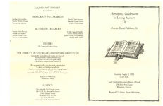 Homegoing celebration in loving memory of Deacon David Addison, Sr., Saturday, August 7, 2004, 11:00 a.m., Saint Stephen Missionary Baptist Church, 156 Miss Ann's Lane, Whigham, Georgia, Reverend C.J. Henry, pastor officiating